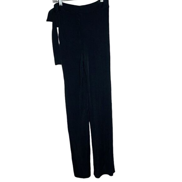 Herve Leger Paris Rayon Long Side Tie Black Pants. Size Medium. NWT. - Picture 5 of 11